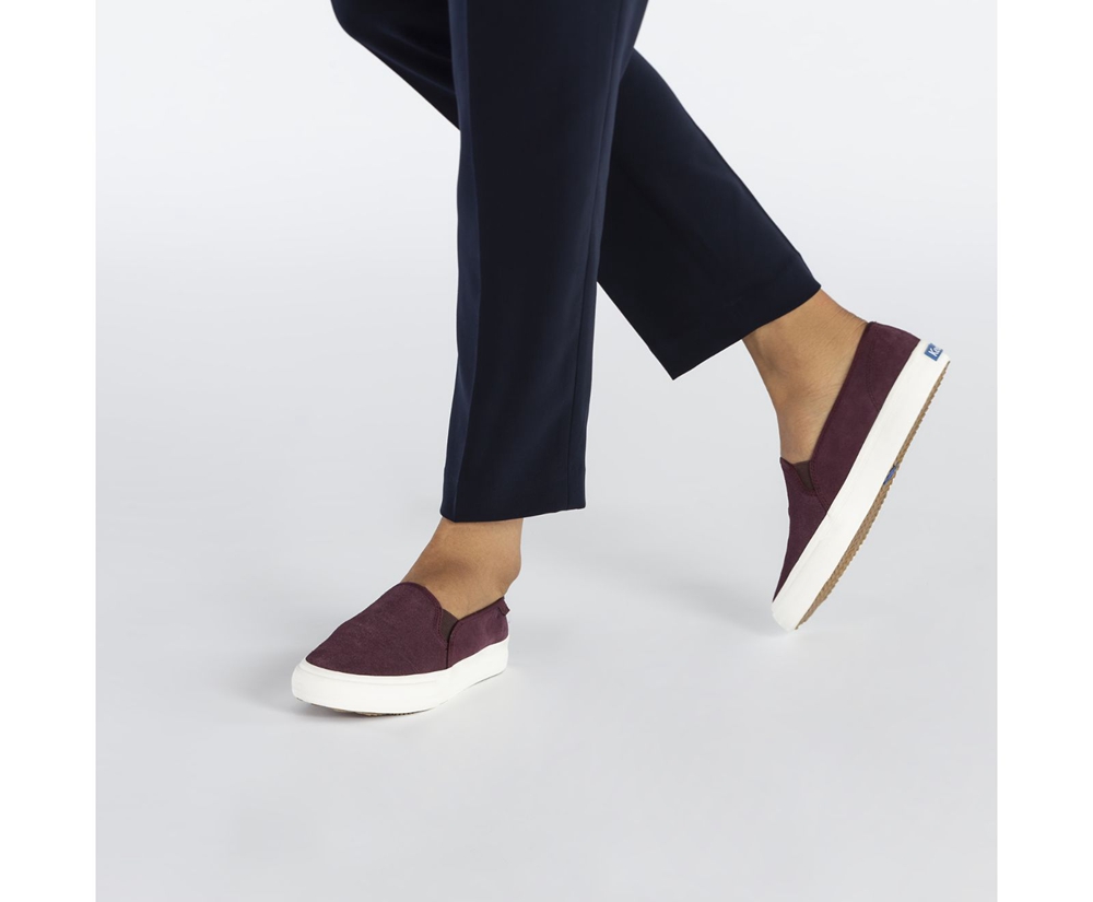 Slip Ons Keds Femme Violette - Double Decker Suede - 432-XBMYVG